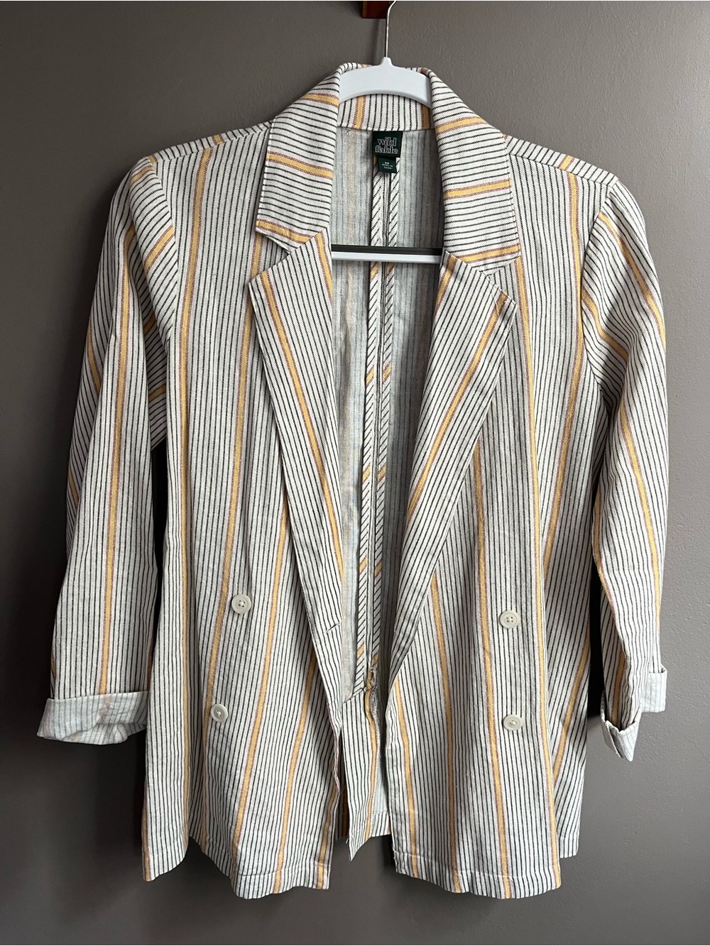 wild fable 90s butter mom style Striped linen-blend Blazer XS summer layers